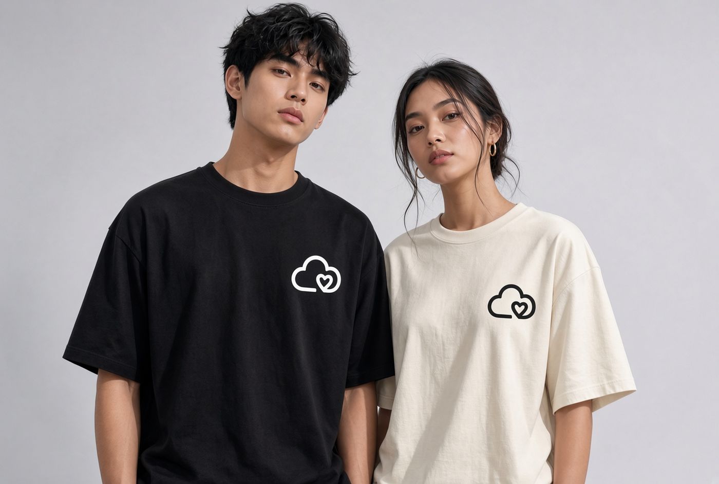Two people wearing MUNE MADE tees